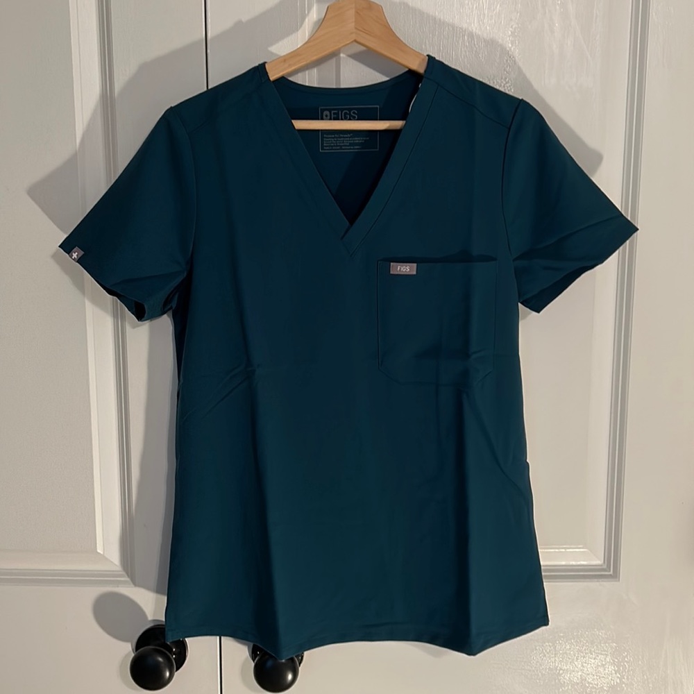 Figs Catarina One-Pocket Top in Caribbean Blue - NWT